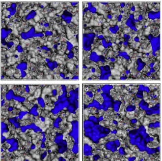Fig. 4. A simulated polymer cell of 6FDA-DATRI (dark  grey color  –  triptycene moiety; A –  possible close contact  mode by p-p interaction; B  –  poor packing mode)[15].