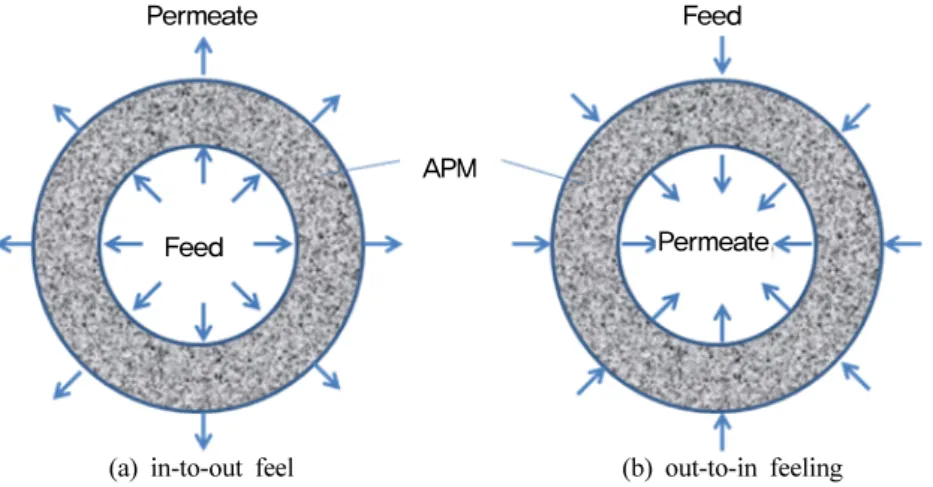 Fig. 8. Adsorptive permeation direction with feeding mode.