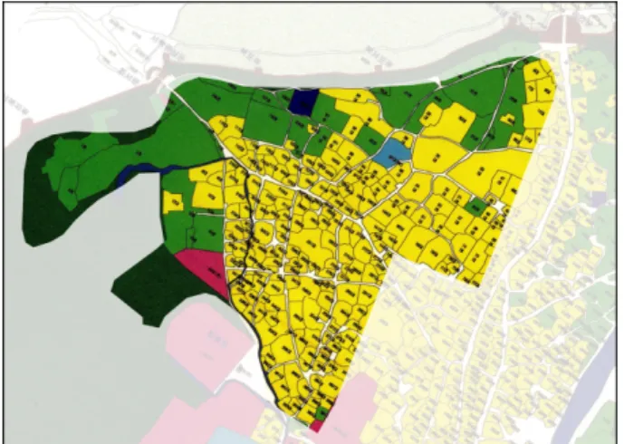 Figure 1. Cadastral Map of the Target Areas in 1911 (about 260 plots)