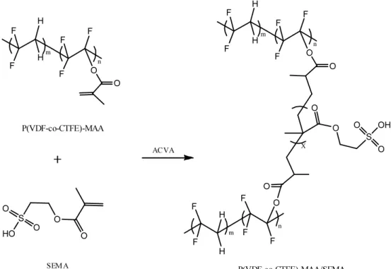Table 1. Composition for the Preparation of P(VDF-co-CTFE)-MAA/SEMA Membranescatalyst to form an ester link