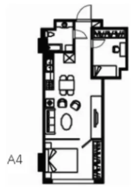 Table 5. The Lay-out Plan of Major spaces for a Unit Model on A-Apt.