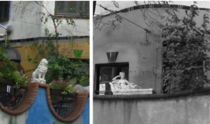 Figure 6. Various Column Designs in Form, Color and Size of Hundertwasser House 
