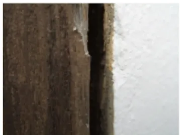 Figure 2. Material Segregation of Wood (Column) and Mud (wall) -Gap, made by material segregation, is the main cause of energy loss