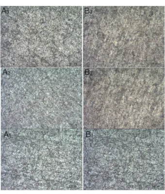 Fig. 15.  The microstructures of thin plate at different positions.