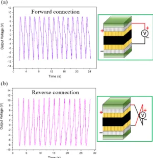 Fig.  14  Output  voltage  measurements  in  the  forward  and  reverse  connection  conditions