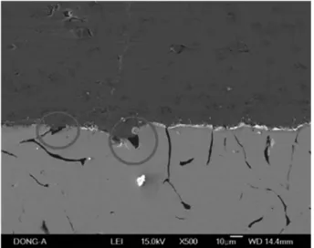 Fig. 4. Microstructure and SEM/EDS analysis of coated Al-7%Si alloy specimen at 800 o C for 3min.