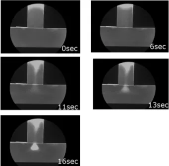 Fig. 7. X-ray observation of Al-8.5wt%Si alloy solidification (experi- (experi-ment 1).
