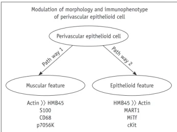 Fig. 1. Imaging and pathologic findings of 63-year-old man  with malignant pulmonary PEComa (A-G) and modulation of  PEC (H).