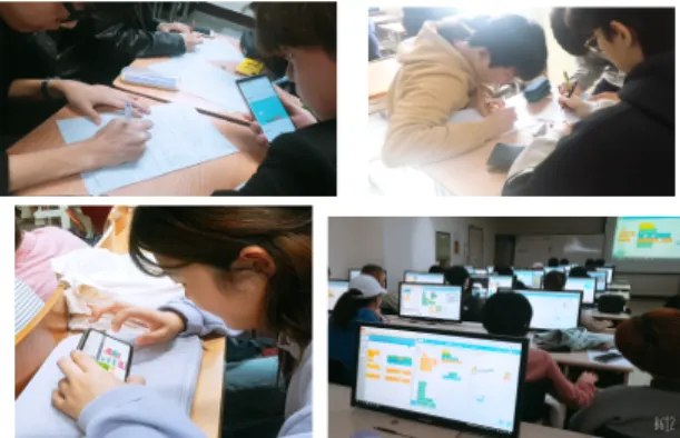 Fig.  1  Unplugged  activities  using  worksheets  and  Coding