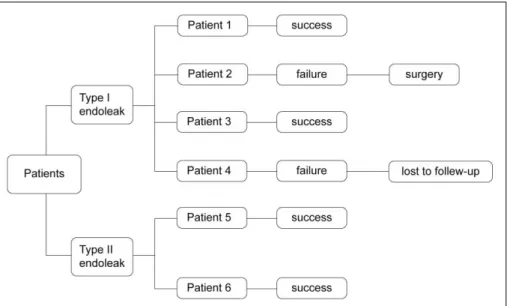 Fig. 1. Results of transabdominal embolization in six patients.