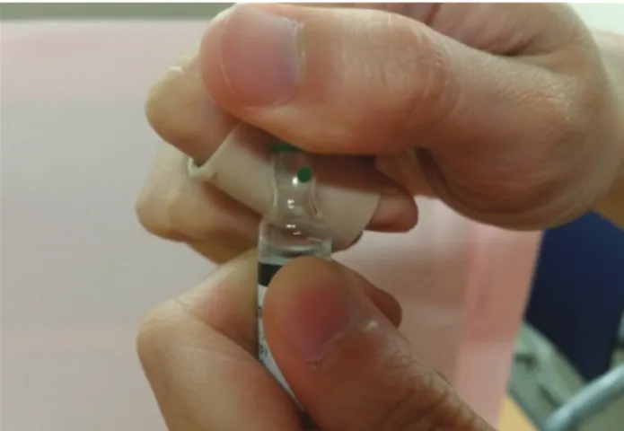 Figure 1. Application of finger guard.