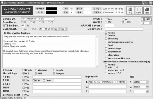 Fig. 1.  Bronchoscopic  findings  and  scoring  system.