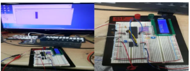 Fig.  8  The  photo  of  flow  measurement  test  3.3. 밸브 제어 실험 제어 및 감시 보드는 사용자의 입력을 받아 밸브의  개도를 제어하게 된다