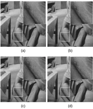 Fig. 2 Simulation result of Baboon image (a) A-TMF  (b) AWMF (c) SWF (d) PFA