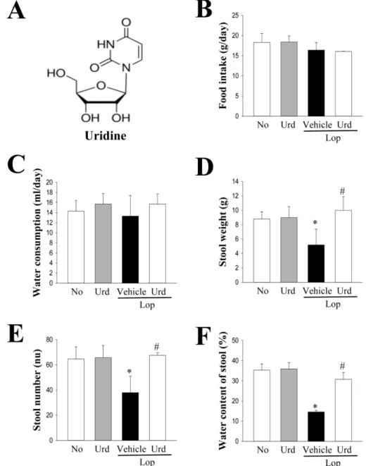 Figure 1. Evaluation of the feeding behavior and stool parameters in Lop+Urd treated SD rats