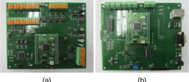 Fig. 7 Implemented PCBs for the gateway system  (a) main board (b) sub board