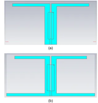 Fig. 1 Geometry of proposed antenna. (a) front side and  back side (b) top view and side view