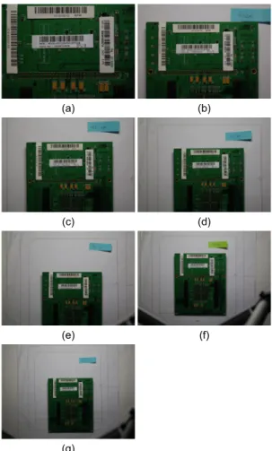 Fig. 8 Rotation angle of pattern information area (a) input  image 1 (b) ROI candidate image of (a) (c) compensation  result of (b) (d) input image 2 (e) ROI candidate image 1  of (d) (f) compensation result of (e) (g) ROI candidate  image 2 of (d) (h) com