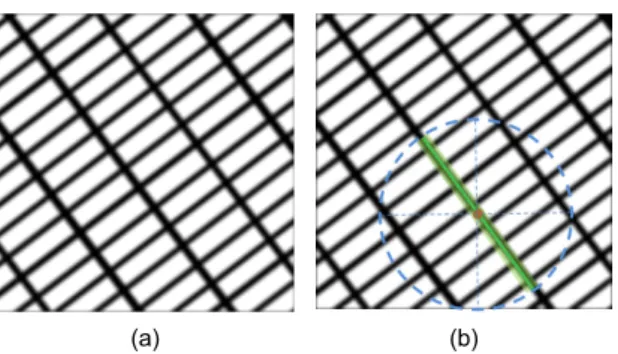 Fig. 3 degree detection operation (a) the input matrix  pattern image, (b) degree detection window