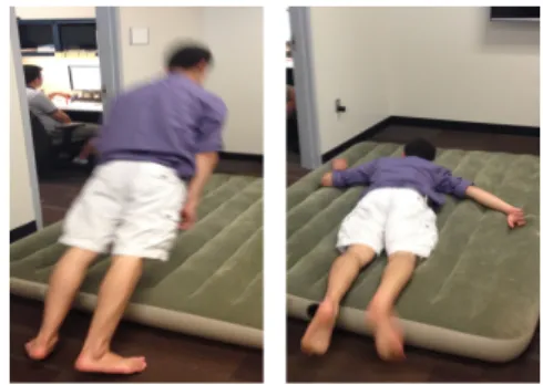 Fig. 11 Pictures of falling direction test