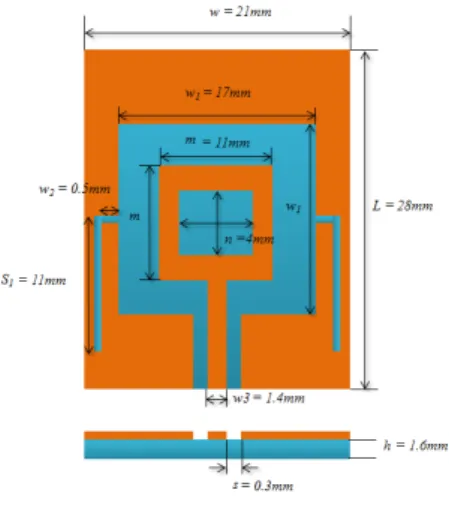 그림 1.  제안된 안테나 구조 Fig. 1 Proposed antenna structure