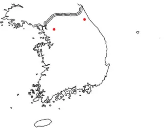 Fig. 4.  Distributions of Parapyxidicerus carinatus (red dots).