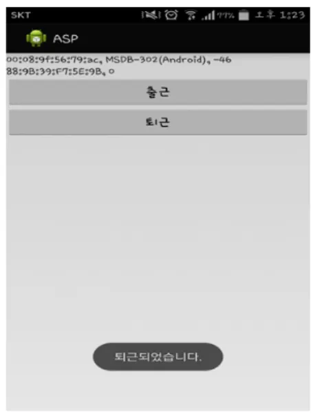 그림 6.  퇴근 기록