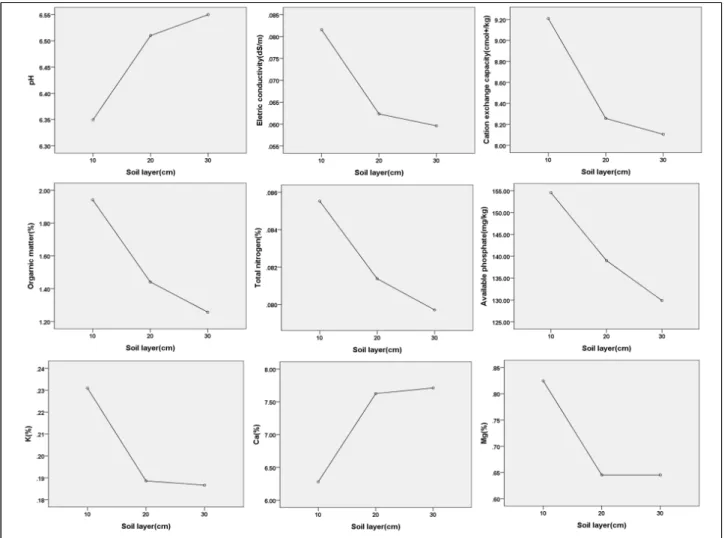 Figure 3. Comparison of changes in chemical soil properties by layer