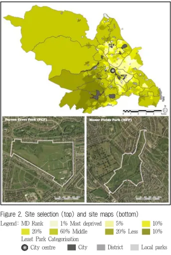 Figure 2. Site selection (top) and site maps (bottom) Legend: MD Rank 1% Most deprived 5% 10%