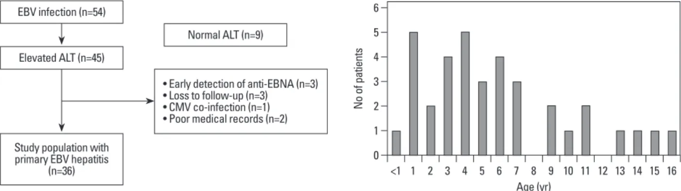 Fig. 1. Enrollment of patients. EBV, Epstein-Barr virus; ALT, alanine amino-