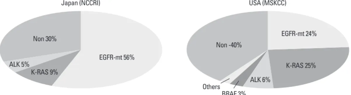 Fig. 7. Ethnic difference for molecular classification of adenocarcima. EGFR, epidermal growth factor receptor.