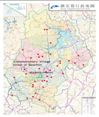 Figure 2. Location of complementary village forest in Seochon