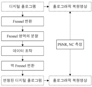 그림  5.  디지털  홀로그램의  주파수  특성분석  순서 Fig.  5  Analysis  procedure  in  frequency  domain 
