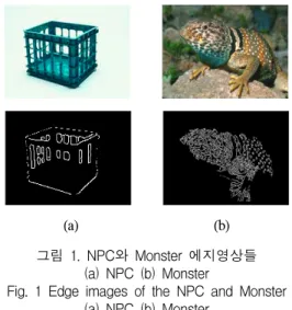 그림  1.  NPC와  Monster  에지영상들 (a)  NPC  (b)  Monster