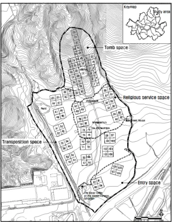 Figure 4. Location map of investigated plots in Taeneung(泰陵)
