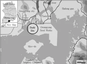 Figure 1. A map showing the study area.