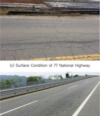 Fig. 1 Pavement Surface Condition for Trial Test Sites