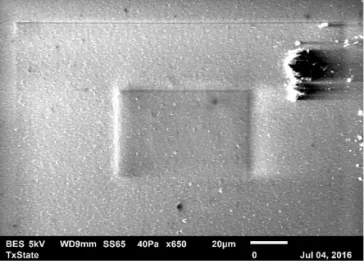 Fig. 8 Sample Damage by Electron Beam and Vacuum Pressure
