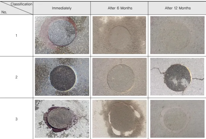 Table 9. Appearance of the Repair Body after Construction