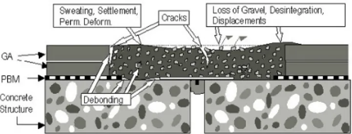 그림 2. Typical distress types with APJ(Partl et al., 2002)