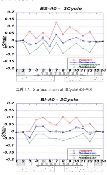 그림 17.  Surface strain at 3Cycle(BS-A0)