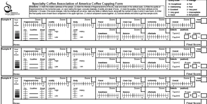 Fig. 1. SCAA Cupping Form.