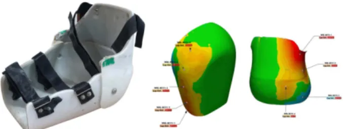 Figure 2. Developed bucket (left) and filtered 3D modeling data of the developed bucket (right)