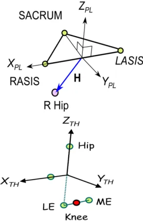 Figure 2. Knee brace Figure 3. Local reference coordinate of pevis and hip joint