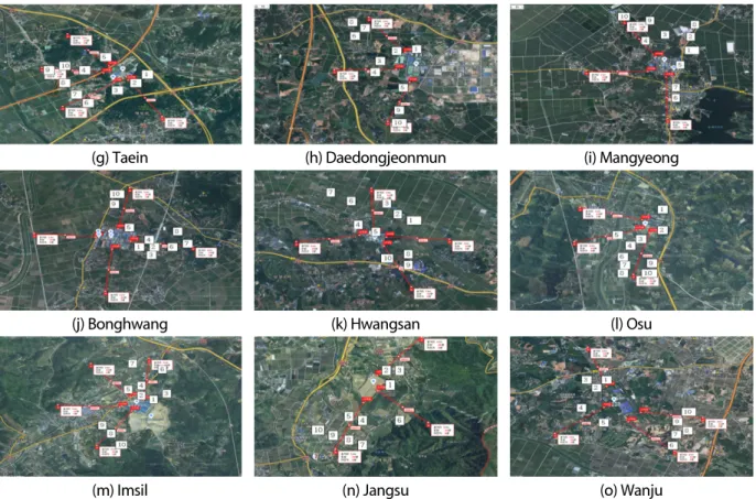Fig. 1. Soil sampling points in Jeon-Buk Province in Korea (Google Maps, 2019). (Continued)