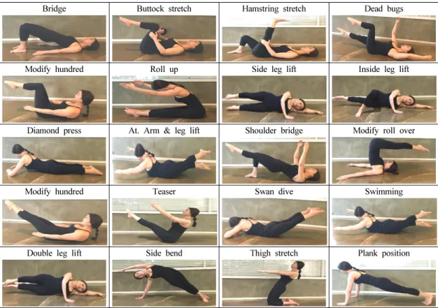 Fig.  1.  Example  of  8-week  pilates  exercise  movement. 