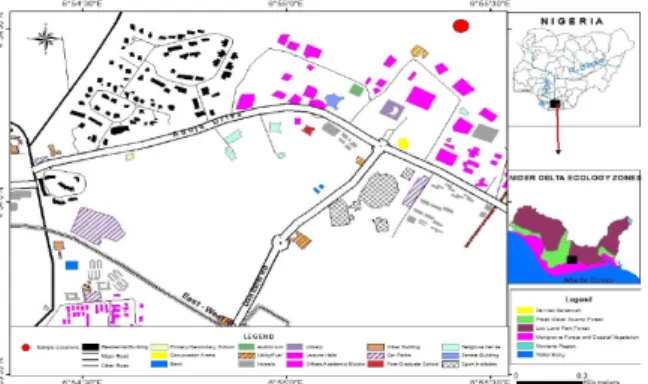 Fig. 1. Map of University of Port Harcourt indicating the study site.