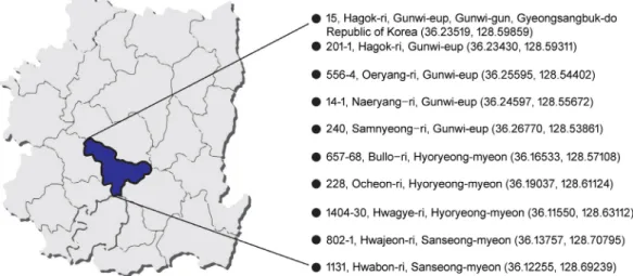 Fig. 1. Sampling sites for the bacterial isolation.