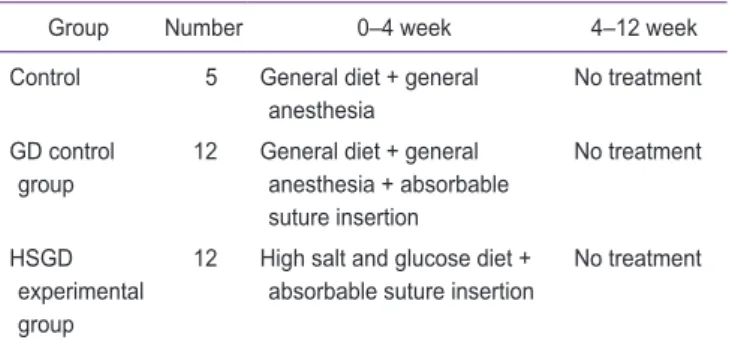 Table 1.  Classification of groups and experimental methods in SD  rat periodontitis model