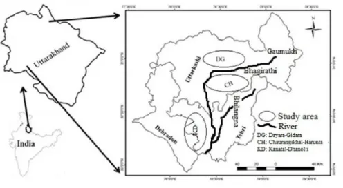 Fig. 1. Map representing the study  sites.